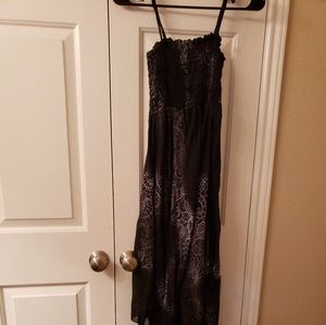 Black and white handkerchief hem sun dress